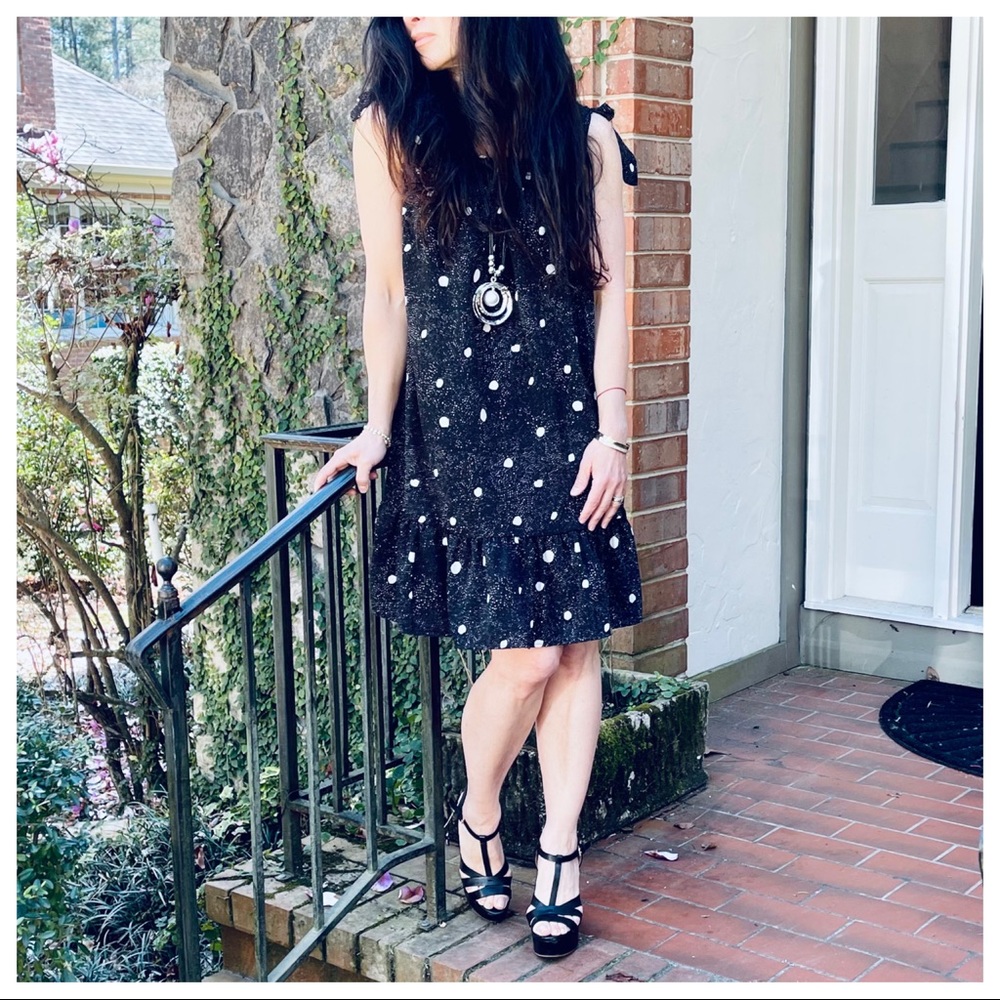 Boho Chic flowy black floral print dress - Picture 5 of 7